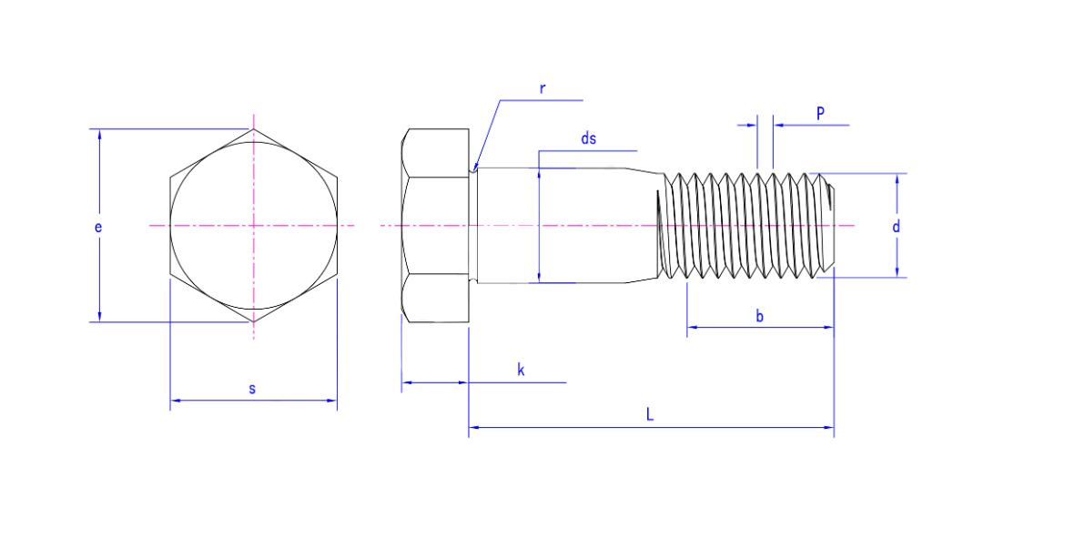 Nonferrous Metals DIN 609-1995 Hexagon fit bolt