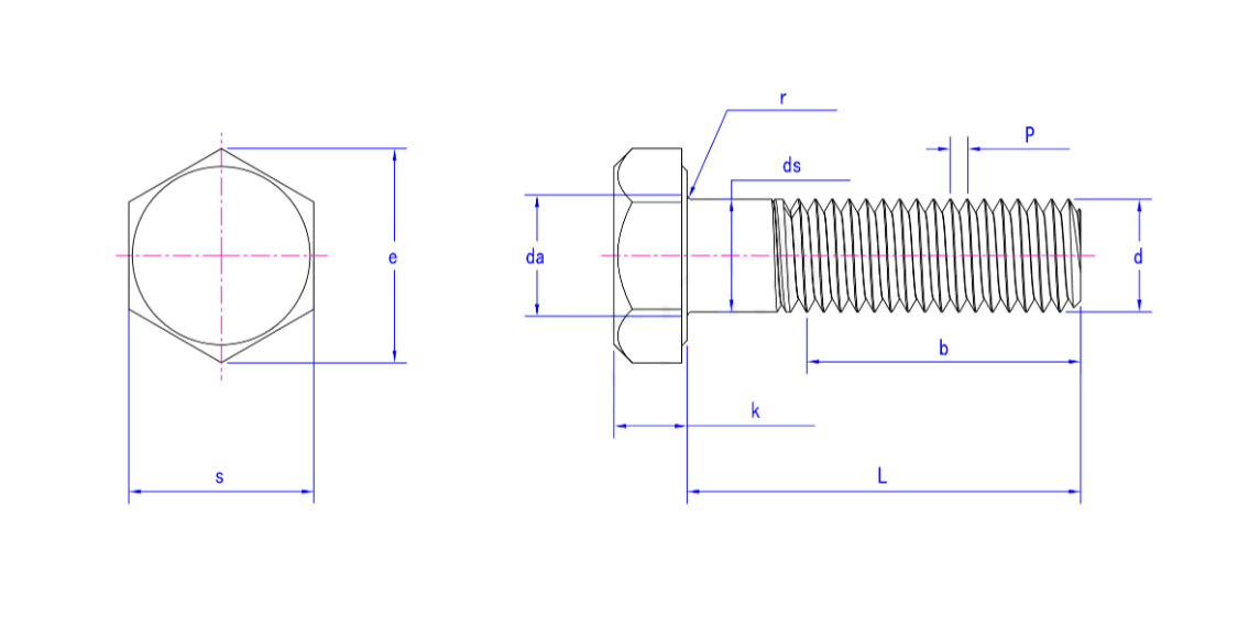 ISO 7411-1984 Class 8.8 and Class 10.9 high strength steel structural bolts with hexagonal head bolt