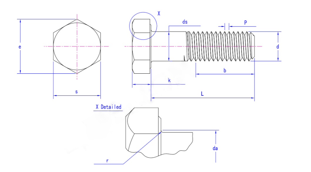 Carbon Steel DIN 931-1-1987 Hexagon head bolts