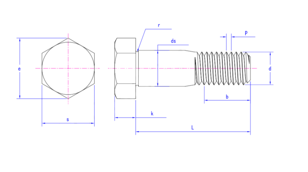 Nonferrous Metals DIN 609-2016 Hexagon fit bolt