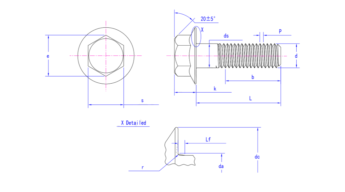Stainless Steel GB/T 16674.3-2023 Hexagon flange bolts-Types F